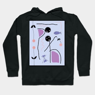 Kids and 3 Orange Flowers Stick Figure Hoodie